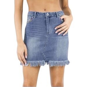 TractrBlu Southwest Mini Frayed Denim Skirt NWT size Medium